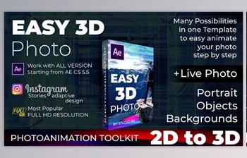 Download Photo animator - Easy <span class='badge badge-warning'>3D</span> Photo (Videohive 23767088) - AE Project