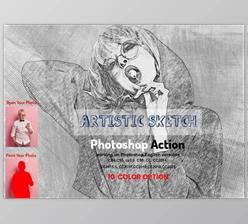 Download Artistic Sketch Photoshop Action CreativeMarket-5925157 (ATN, PAT)