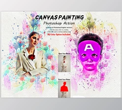 Download Canvas Painting Photoshop Action CreativeMarket-5804650 (ABR, PAT, ATN)