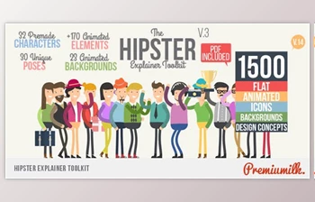 Hipster Explainer Toolkit & Flat Animated Icons <span class='badge badge-warning'>Library</span>