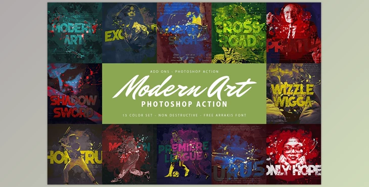 Download Modern Art Photoshop Action CreativeMarket-5877654 (TTF, OTF, ATN, ABR)
