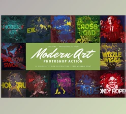 Download Modern Art Photoshop Action CreativeMarket-5877654 (TTF, OTF, ATN, ABR)