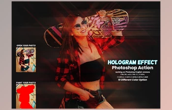 Download Hologram <span class='badge badge-warning'>Effect</span> Photoshop Action CreativeMarket-5876655 (ATN)