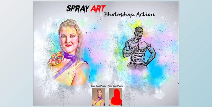 Download Spray Art Photoshop Action CreativeMarket-5988838 (ABR, ATN)