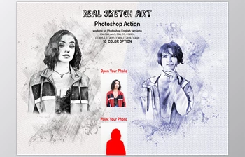 Download Real Sketch <span class='badge badge-warning'>Art</span> Photoshop Action CreativeMarket-5990338 (ABR, ATN, PAT)