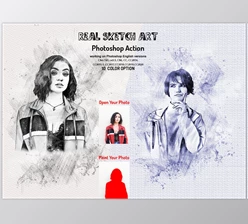 Download Real Sketch Art Photoshop Action CreativeMarket-5990338 (ABR, ATN, PAT)