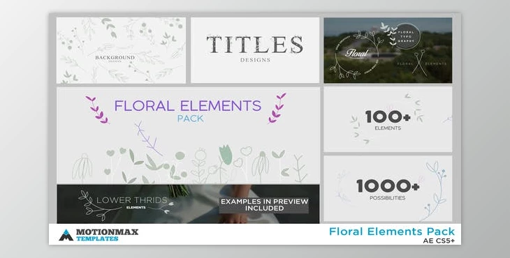 Download Floral Elements Pack (Videohive 23328603) - AE Project