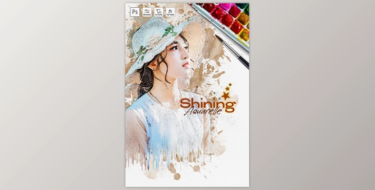 Download Shining Aquarelle – Watercolor – Photoshop Action GraphicRiver-30316016 (ABR, PAT, ATN)