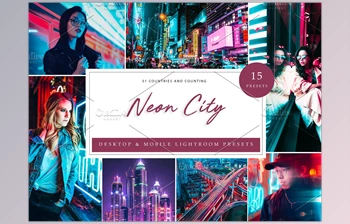 Download <span class='badge badge-warning'>15</span> x <span class='badge badge-warning'>Lightroom</span> <span class='badge badge-warning'>Presets</span>, Neon City CreativeMarket-5962657 (DNG, LRTEMPLATE, XMP)