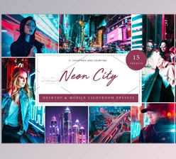 Download 15 x Lightroom Presets, Neon City CreativeMarket-5962657 (DNG, LRTEMPLATE, XMP)