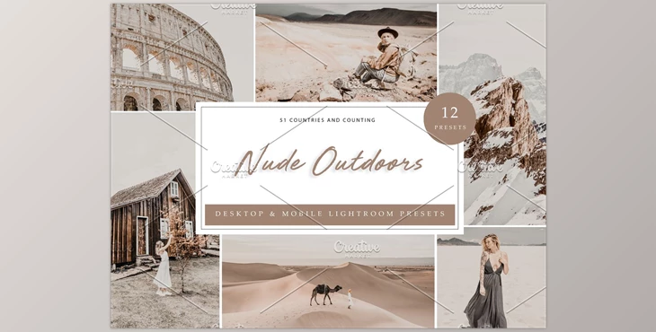 Download 12 x Lightroom Presets, Nude Outdoor CreativeMarket-5962675 (DNG, LRTEMPLATE, XMP)