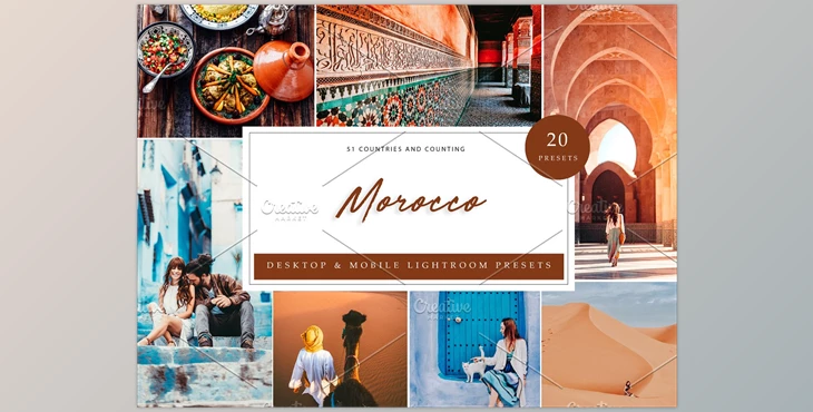Download 20 x Lightroom Presets, Morocco CreativeMarket-5962635 (DNG, XMP, LRTEMPLATE)