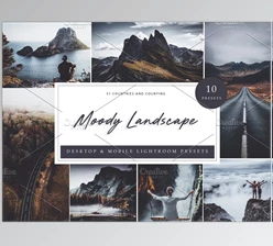 Download 10 x Lightroom Moody Landscape CreativeMarket-5962629 (XMP, DNG, LRTEMPLATE)