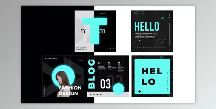 Download Typography black white post instagram - AE Project 31370702