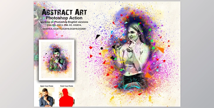 Download Abstract Art Photoshop Action CreativeMarket-5480258 (ABR, PAT, ATN)