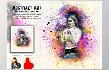 Download Abstract <span class='badge badge-warning'>Art</span> Photoshop Action CreativeMarket-5480258 (ABR, PAT, ATN)