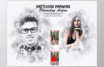 Download Sketching <span class='badge badge-warning'>Drawing</span> Photoshop Action CreativeMarket-5737073 (ATN, PAT, ABR)