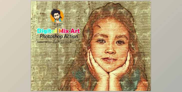 Download Digital Mix Art Photoshop Action CreativeMarket-5794990 (ATN, PAT)