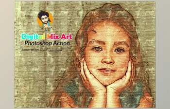 Download Digital Mix <span class='badge badge-warning'>Art</span> Photoshop Action CreativeMarket-5794990 (ATN, PAT)