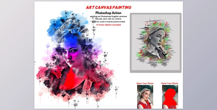 Download Art Canvas Painting Photoshop Action CreativeMarket-5758027 (PAT, ATN, ABR)