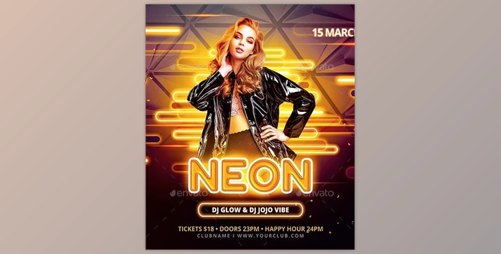 Download Neon Flyer – GraphicRiver 30385878 (PSD)