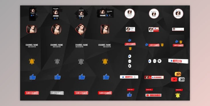 Download Youtube Subscribe Pack 44 in 1 (Videohive 28024077) - AE Project