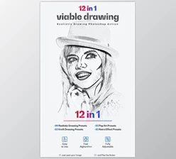 Download Viable Drawing 12 in 1 Photoshop Action- GraphicRiver 31069493 (ATN)
