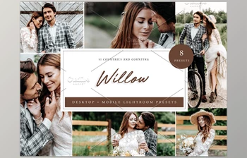 Download 8 x Lightroom Presets, Willow <span class='badge badge-warning'>CreativeMarket-5962712</span> (LRTEMPLATE, XMP, DNG, JPG)