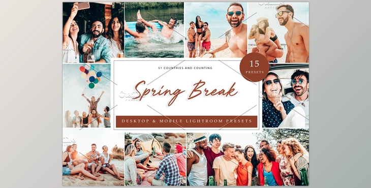 Download 15 x Lightroom Presets Spring Break CreativeMarket-5962694 (XMP, LRTEMPLATE, DNG, JPG)