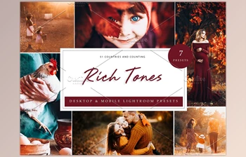 Download 7 x Lightroom <span class='badge badge-warning'>Presets</span>, Rich <span class='badge badge-warning'>Tones</span> CreativeMarket-5962684 (DNG, XMP, LRTEMPLATE, JPG)