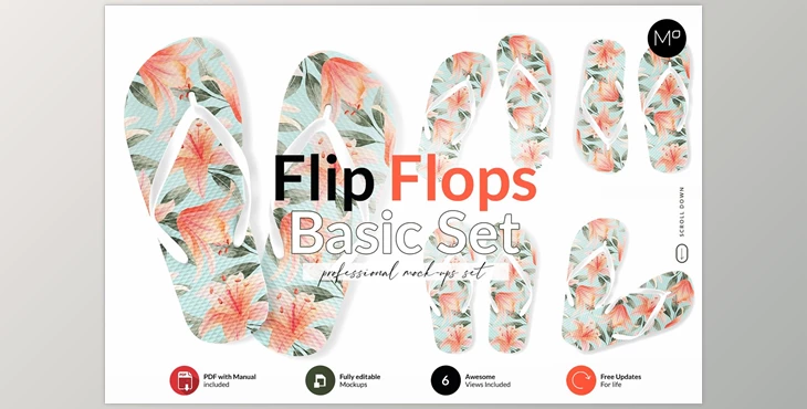Download Flip Flops Basic Set Mock-ups CreativeMarket-6018077 (PSD)