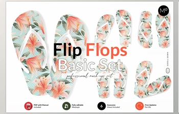 Download Flip Flops Basic <span class='badge badge-warning'>Set</span> Mock-ups CreativeMarket-6018077 (PSD)