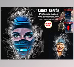 Download Smoke Sketch Photoshop Action CreativeMarket 5883898 (ATN, ABR, PAT)