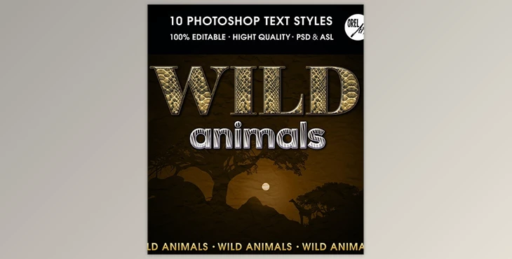 Download Wild Animals Text Styles GraphicRiver-30385880 (PSD, ASL)