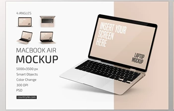Download Macbook Air Mockup <span class='badge badge-warning'>Set</span> CreativeMarket-6041691 (PSD)