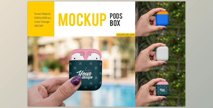 Download AirPods Box Mockup Set CreativeMarket-6049857 (PSD)