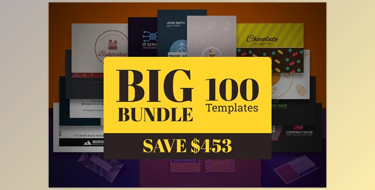 Download 100 Business Card Template Bundle CreativeMarket-5910107 (PSD)