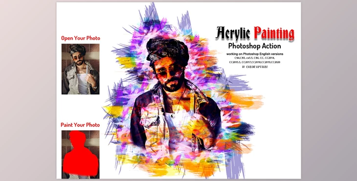 Download Acrylic Painting Photoshop Action CreativeMarket-6011812 (ATN, ABR)