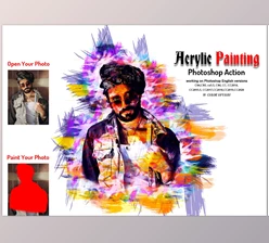 Download Acrylic Painting Photoshop Action CreativeMarket-6011812 (ATN, ABR)