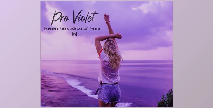 Download 10 Pro Violet PS, ACR, LUTs filter CreativeMarket-6023779 (XMP, ATN)
