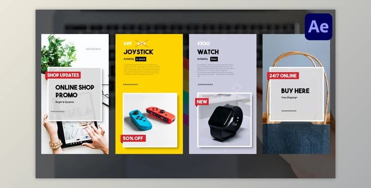 Download Online Shop Vertical Promo Slideshow | After Effects (Videohive 31625435) - AE Project