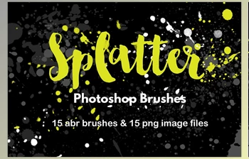 Download Watercolor <span class='badge badge-warning'>Splatter</span> Brushes Graffiti CreativeMarket-2385753 (ABR, PNG)