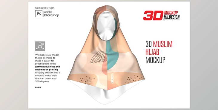 Download 3D Muslim Hijab Mockup CreativeMarket-5986918 (PSD)