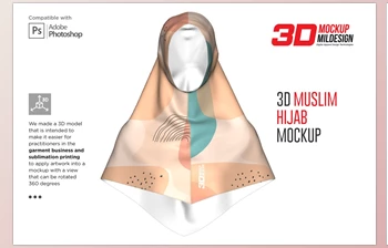 Download <span class='badge badge-warning'>3D</span> Muslim Hijab Mockup CreativeMarket-5986918 (PSD)