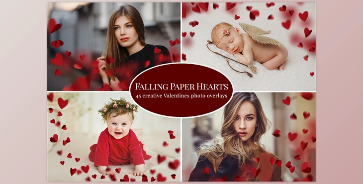 Download Falling Paper Hearts photo overlays CreativeMarket-5791182 (PNG, JPG)