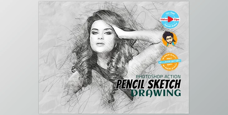 Download Pencil Sketch Drawing CreativeMarket-5962486 (ATN, ABR, PAT, PNG)