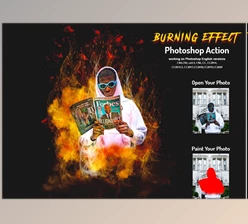 Download Burning Effect Photoshop Action CreativeMarket-5999913 (ABR, ATN)