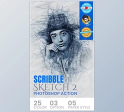 Download Scribble Sketch Photoshop Action GraphicRiver-31050617 (ABR, PAT, ATN)