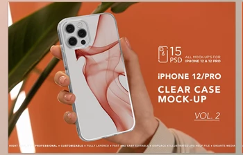 Download iPhone 12 Clear Case MockUp Vol.2 <span class='badge badge-warning'>CreativeMarket-5933859</span>