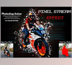 Download Pixel Stream Effect Photoshop Action CreativeMarket-5950260 (ABR, ATN, PAT)
